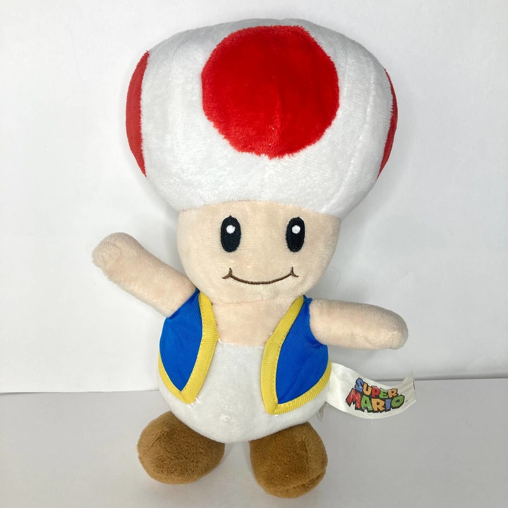 Super Mario Red Toad Plush Nintendo Mushroom All Star Collection Stuffed Toy